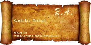 Radits Antal névjegykártya